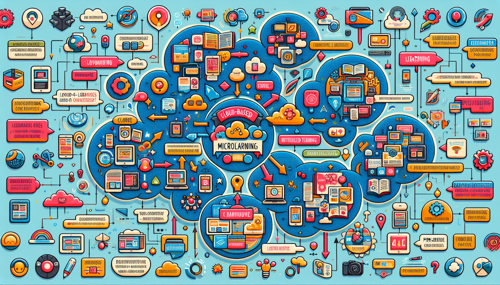 A diagram illustrating different cloud-based microlearning platforms.