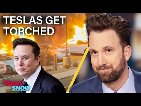 DOGE Protestors Turn Their Focus on Tesla & Delayed NASA Astronauts Make It Home | The Daily Show